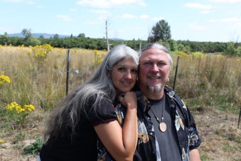 Randy and Edith Woodley on their farm in Oregon. (Photo from Randy Woodley)